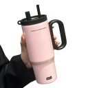 Nerezová termoska s brčkem a rukojetí 750 ml Vakuově izolovaný termohrnek na ledovou kávu Cestovní láhev na vodu do auta i na cesty 2