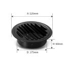 Nerezová ventilačná mriežka 180 mm s guľatým uzáverom 175x225x60 mm, kryt ventilačného otvoru, zátka ventilačného systému, ochrana proti škodcom 5
