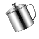 Nerezový hrnček s uchom 350 ml 7.7 × 8.3 × 7.6 cm z nerezovej ocele strieborný na kávu čaj domácnosť kancelária cestovanie opakované použitie 2