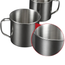 Nerezový hrnček s uchom 350 ml 7.7 × 8.3 × 7.6 cm z nerezovej ocele strieborný na kávu čaj domácnosť kancelária cestovanie opakované použitie 3