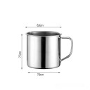 Nerezový hrnček s uchom 350 ml 7.7 × 8.3 × 7.6 cm z nerezovej ocele strieborný na kávu čaj domácnosť kancelária cestovanie opakované použitie 6