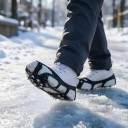 Nesmekuri antiderapante pentru încălțăminte cu 10 vârfuri din oțel Mărimea S EU 23–33 Manșete elastice peste talpă 1 pereche pentru gheață 7