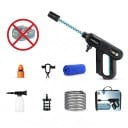 Nettoyeur haute pression sans fil 220 bar Sans batterie Moteur sans balais 4,1 l/min Buse 5 en 1 Réservoir à mousse Noir Pour le lavage de voiture 4