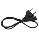Nettstrømkabel 63 cm Eurostik og to-pins IEC C7 stik til enheder med otteformet indgang Isolering af PVC Sort 3