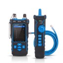 Netwerkkabeltester met optische vermogensmeter, VFL en PoE-test, lengte meten tot 200 m, 1500 mAh, RJ45 Cat5/Cat6, zwart-blauw, voor LAN 6