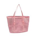 Netz-Umhängetasche 55 x 35 x 19 cm Große Tasche mit Taschen für Strand, Einkaufen und Schwimmen Sommerliche tragbare Tasche mit Griffen 7
