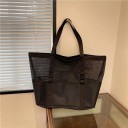 Netz-Umhängetasche 55 x 35 x 19 cm Große Tasche mit Taschen für Strand, Einkaufen und Schwimmen Sommerliche tragbare Tasche mit Griffen 4