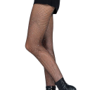 Netzstrumpfhosen mit Strasssteinen hoher Bund Einheitsgröße elastische glitzernde Strümpfe für Partys und Abendoutfits 6