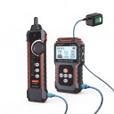 Netzwerkkabeltester mit LCD-Display und Kabelsucher, Längenmessung bis 500 m, PoE-Test, CAT5/CAT6, schwarz-rot, für Netzwerkinstallationen 3