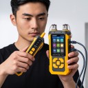 Netzwerkkabeltester und Kabelsuchgerät mit Längenmessung 5–350 m, optischer Leistungsmesser und VFL, RJ45 PoE, gelb-schwarz, für LAN und Optik 2