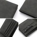 Neutral herrepung PU 11 x 9 cm Lille pung med lynlåslomme Elegant pung til kort og kontanter Til hverdagsbrug 4