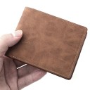 Neutral herrepung PU 11 x 9 cm Lille pung med lynlåslomme Elegant pung til kort og kontanter Til hverdagsbrug 5