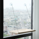 Niche suspendue pour chats 30 x 54 cm avec ventouses pour fenêtre Longueur des cordes 67 cm Plateforme de repos Lit pour chat à la fenêtre Gain 7