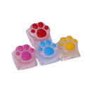 Niedliche Tasten mit Pfotenmotiv 4 Stück RGB Kreuzachse durchsichtige Ausführung für mechanische Tastatur dekoratives Set 4