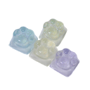Niedliche Tasten mit Pfotenmotiv 4 Stück RGB Kreuzachse transparente Ausführung für mechanische Tastatur dekoratives Set 6