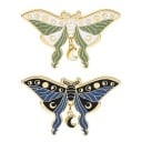 Night Butterfly Brooch with Moon Pendant 31 × 50 mm Enamelled Pin Insect Badge Lapel Pin Accessory for Backpack Clothing Lapel 1
