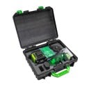 Nível a laser 4D com 16 linhas e 4 planos 360° com laser verde 535 nm com comando à distância suporte e mala preto-verde para construção 3