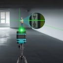 Nivelă laser Kiprim LV8D 2 linii 360° Laser în cruce cu auto-nivelare Fascicul verde Luminozitate ajustabilă IP54 Turcoaz-negru Pentru construcții 3