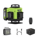 Nivelă laser LFINE cu 16 linii și trepied, fascicul verde 4×360°, autonivelare, baterie de 4800mAh, controler USB-C, geantă, înălțime trepied 100 cm 2