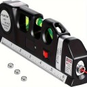 Nivelă laser multifuncțională cu laser cu linii în cruce, nivelator cu bandă de 8ft/2,5m, instrument de măsurare compact cu riglă metrică 1