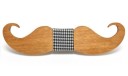Noeud papillon en bois en forme de moustache J648 3