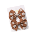Noeuds pour cheveux 2 pcs Épingles à fleurs brodées 6,4 x 3,8 cm Accessoires capillaires élégants Décoration florale pour cheveux Coiffure stylée 6
