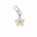 Nøglering Imitation af sakura Harpiks Gennemsigtig blomsterdesign Metalring Dekoration til nøgler Taske 1