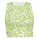 Női crop top egyszerű mintával O nyakkivágás Széles pántok Poliészter spandex kényelmes modern top 2