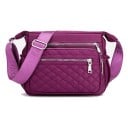 Női crossbody táska Téglalap alakú Több cipzáras rekesz Steppelt elülső zseb Széles állítható pánt Nylon és poliészter 3