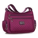 Női crossbody táska vállra Átvarrott elülső rész Több zipzáras zseb Nylon és poliészter 27 x 19 x 10 cm Mindennapi használatra 7
