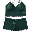 Női csipkés alsónemű szett hosszabb bralette melltartó vékony keresztpántos pántokkal és boxer fazonú bugyival 7