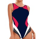 Női egyrészes fürdőruha Széles pántok O nyakkivágás Csíkos Spandex Nylon Rugalmas sportos elegáns fürdőruha 5