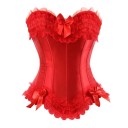 Női egyszínű korzet Csipke és masnik O nyakkivágás Hátul fűzős Poliészter Spandex Elegáns pánt nélküli top 8
