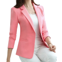 Női elegáns zakó gallérral és gombos záródással Egyszínű zakó poliészter és pamutból Stílusos kabát különböző színekben munkához és szabadidőhöz 5