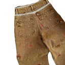 Női farmernadrág barna szín Medvés mintával Zsebek Poliészter Modern laza nadrág Trendy casual stílus mindennapi viselethez 3