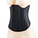 Női fekete latex korzet, kapcsos záródás, egyszínű, formáló öv, elegáns alakformáló fehérnemű 2