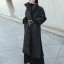 Női hosszú téli kabát fekete 5