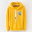 Női kapucnis pulóver kis színes mintával a mellkason Hosszú ujjú Széles zsinórok a kapuciban Bordázott mandzsetta és szegély 17
