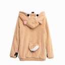 Női kapucnis pulóver shiba inu kutyás mintával Fülek és szemek a kapucnin Farok a háton Tappancsok az ujjakon Kenguru zseb Pamut és poliészter 1