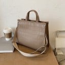 Női kézitáska és válltáska Nagy, szögletes táska krokodilbőr mintázattal Műbőr PU Két fül Széles pánt 36 x 26 x 12 cm 3