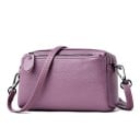 Női kicsi crossbody táska téglalap alakú Valódi bőr durva felülettel Pánt karabinokkal Cipzáros záródás 17 x 10 x 5 cm 4