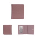 Női kis hajtható pénztárca valódi bőrből 10,8 x 9,8 x 0,6 cm Átlátszó ablak az okmányok számára Kártyatartók Vékony profil Lekerekített 10