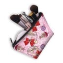 Női kozmetikai táska masni, csillagok és szív mintával Poliészter zipzáros tasak füllel 13 x 21,5 cm Smink- és ecsettartó tok 12