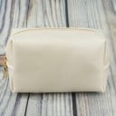 Női kozmetikai táska PU bőrből, téglalap alakú, 17 x 11 x 6 cm Arany zip húzóval Elegáns tároló sminktermékek és ecsetek számára 2