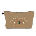 Női kozmetikai táska stilizált szem mintával Cipzáros neszeszer poliészterből, szélesített aljjal 22 x 5 x 13,5 cm-es méret Cipzár fekete füllel 7