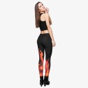 Női leggings lángokkal - fekete 7