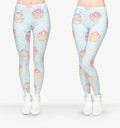 Női leggings süteményekkel - világoskék 3