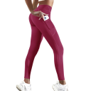 Női magas derekú leggings push-up elasztikus sportnadrág zsebekkel kényelmes leggings edzéshez, jógához, fitneszhez, futáshoz 8