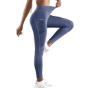 Női magas derekú leggings push-up elasztikus sportnadrág zsebekkel kényelmes leggings edzéshez, jógához, fitneszhez, futáshoz 3
