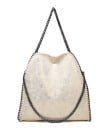 Női nagy válltáska láncos fogantyúkkal Puha tágas táska fém láncos szegéllyel PU bőr 40 x 38 x 12 cm 9